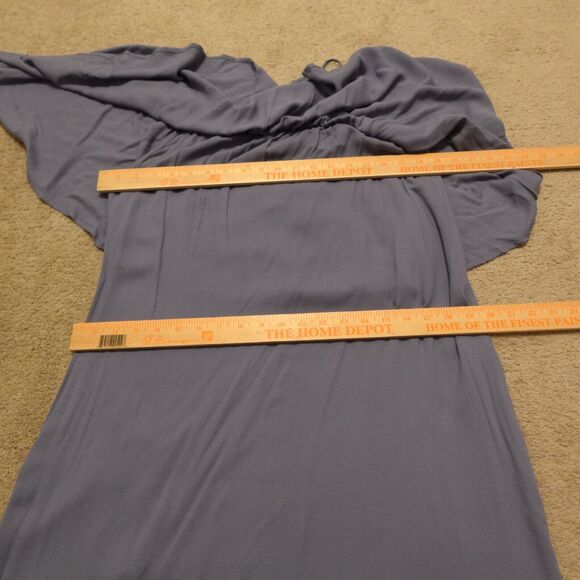 Ella Moss Women Large Dress Ruffle One Shoulder Short Knee Length Blue NWT - Picture 8 of 9